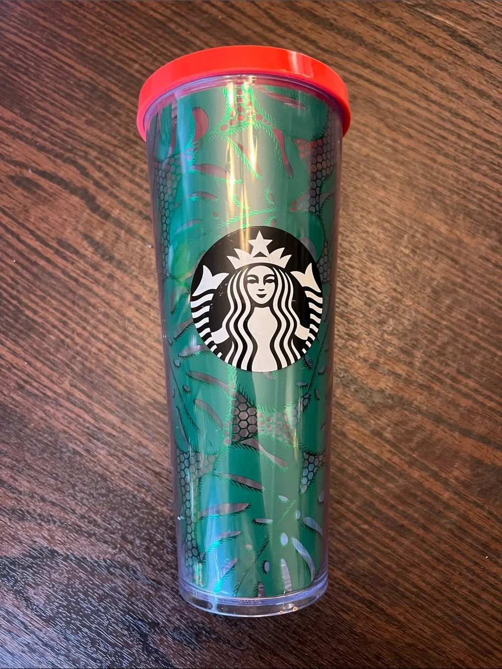 Green Tropical Leaf Starbucks Tumbler